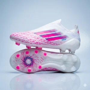 Chaussures de football professionnelles blanc/rose