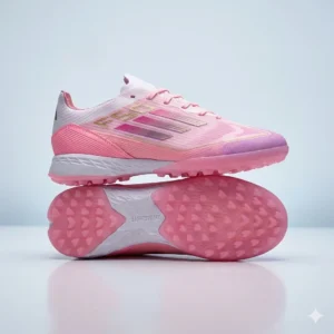 Chaussures de football turf rose/blanc
