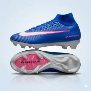 Chaussures de football professionnelles bleu/rose